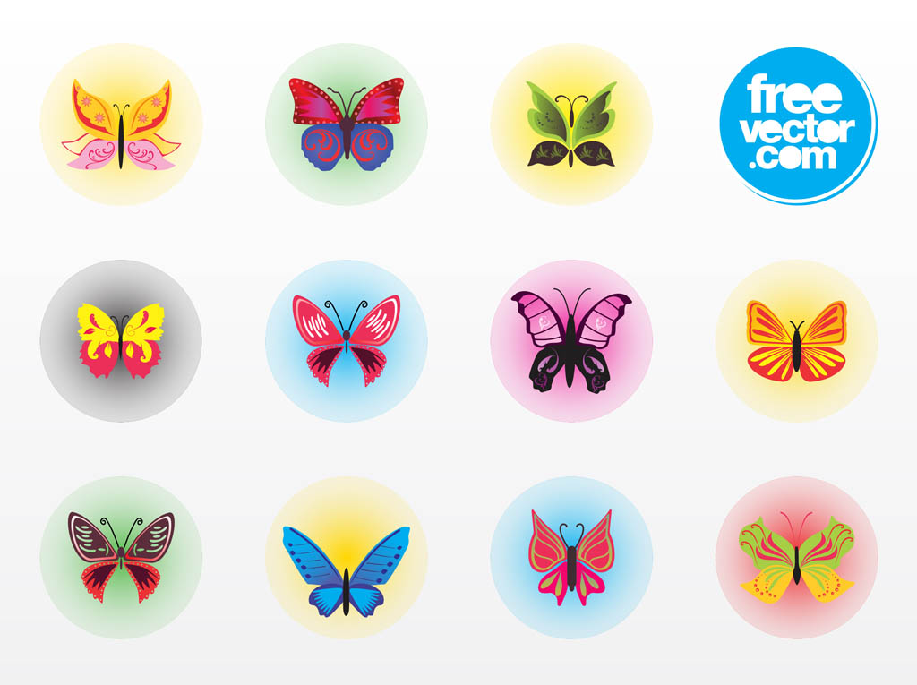 Butterfly Vector Badges