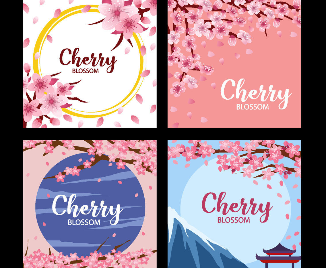 Spring Cherry Blossom Social Media Collection