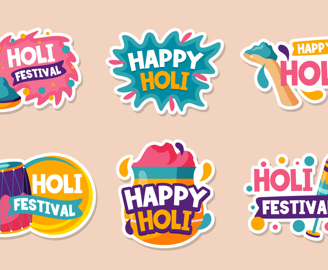 Holi Festival Sticker Set