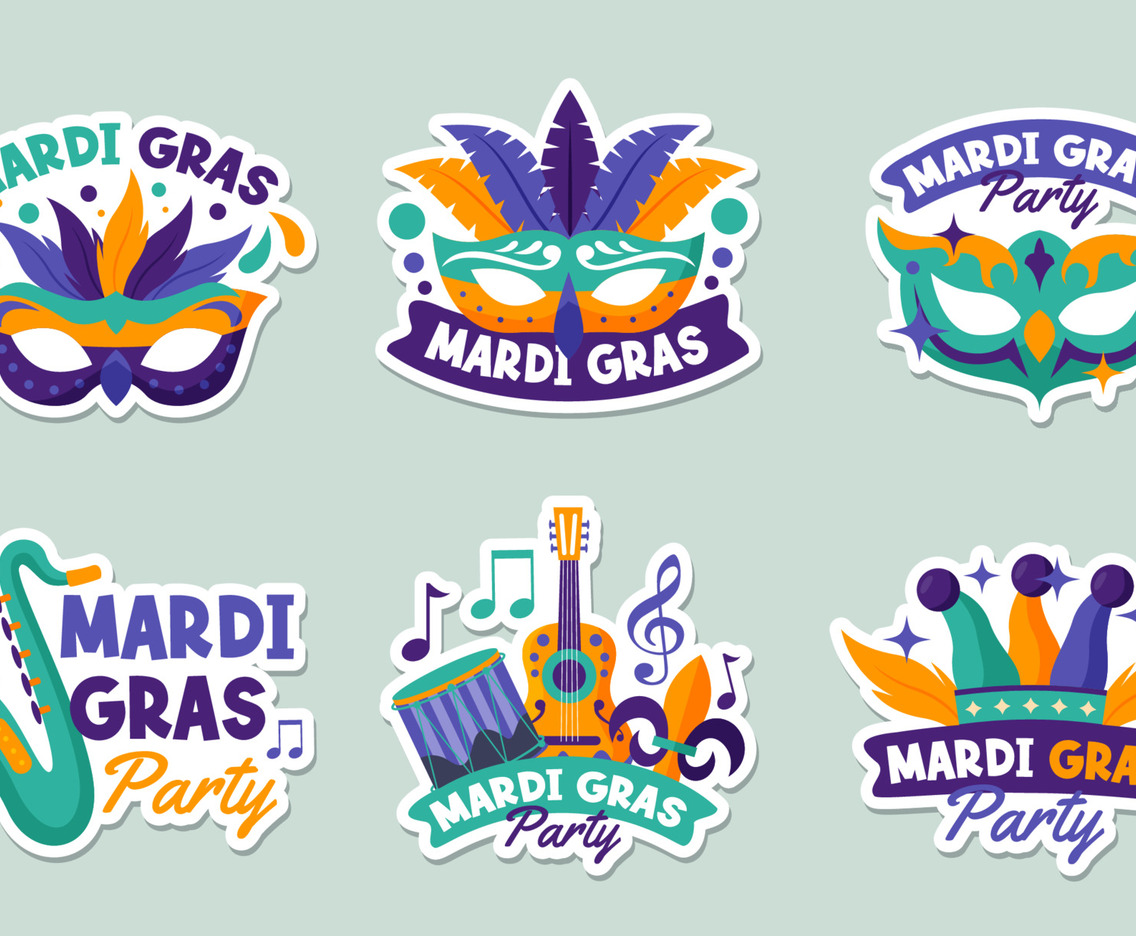 Mardi Gras Sticker Collection