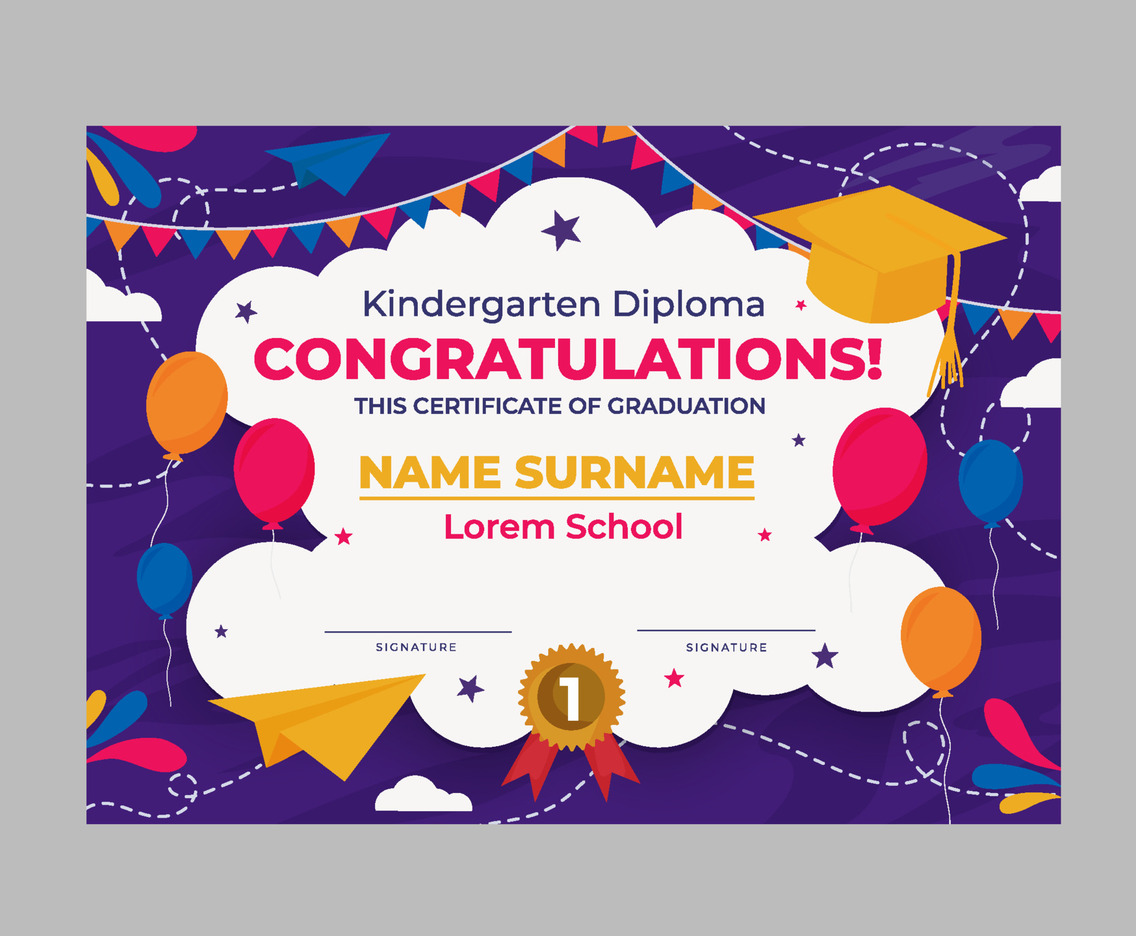 Certificate of Kindergarten Template