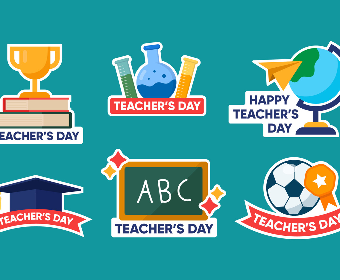 National Teacher Day Stickers Collection Set