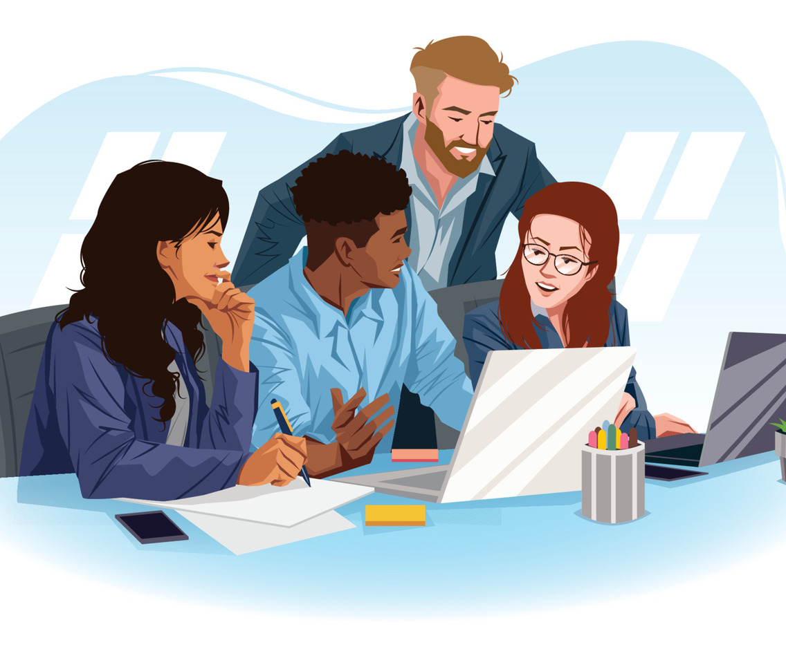 Group of Diverse Business Men and Woman Doing Meeting Concept