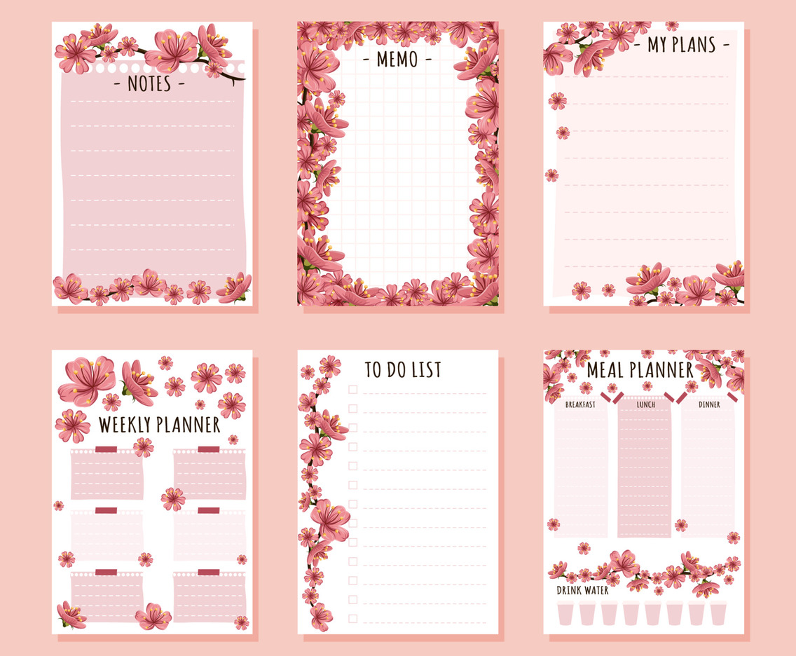 Cherry Blossom Journal Template