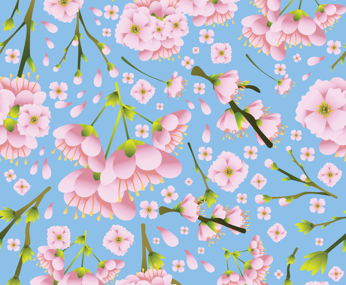 Cherry Blossom Seamless Pattern Concept