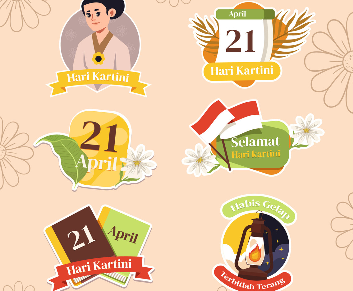 Simply Minimalist Kartini Day Celebration Sticker
