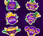 Joyful Purple Mardi Gras Festivity Stickers