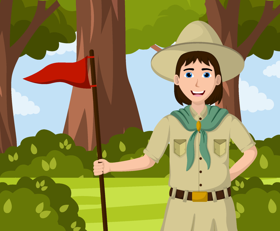 Girl's Scout Day Concept
