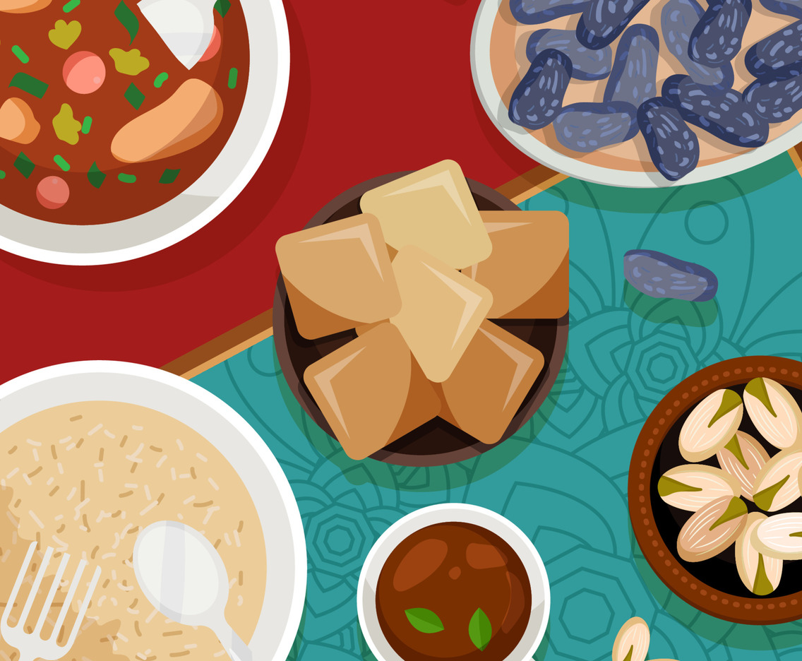 Hand Drawn Iftar Meal Concept