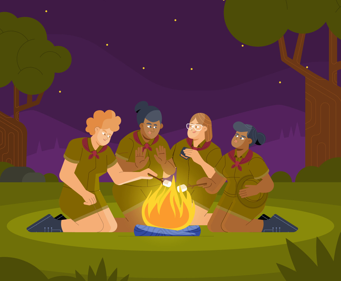 The Girl Scouting Night Concept