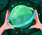 Awareness Earth Day Blue and Green Concept