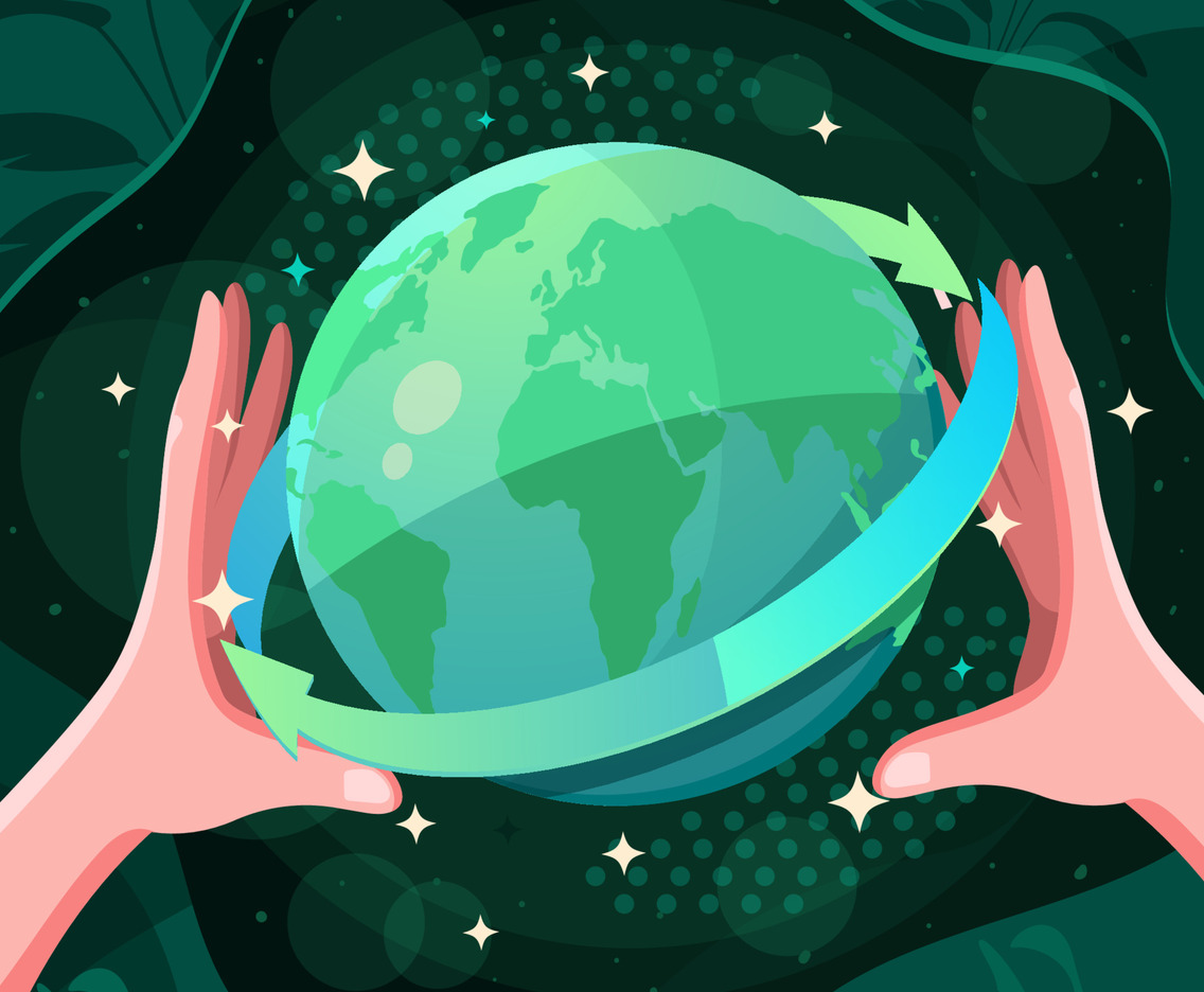 Awareness Earth Day Blue and Green Concept