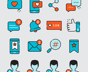 Social Media Color Icons Vector Art & Graphics | freevector.com