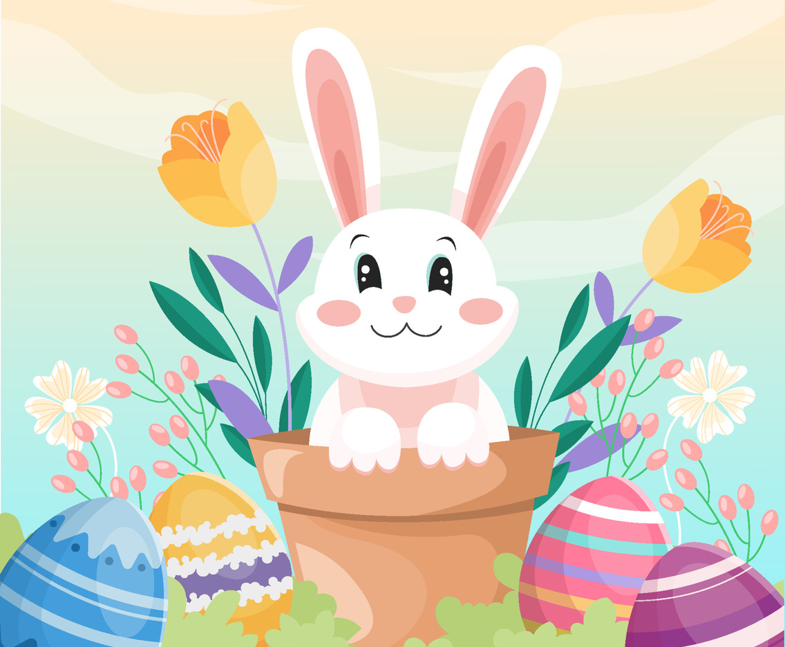 Cute Easter Bunny Illustration
