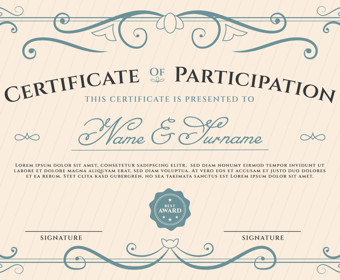 Classic Certificate of Seminar Template