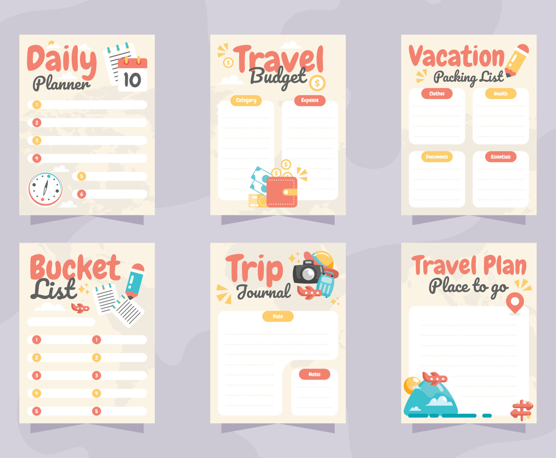 Travel Journal Template Collection