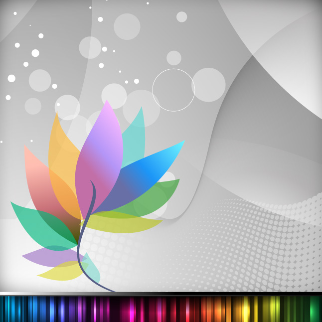 Rainbow Floral Vector