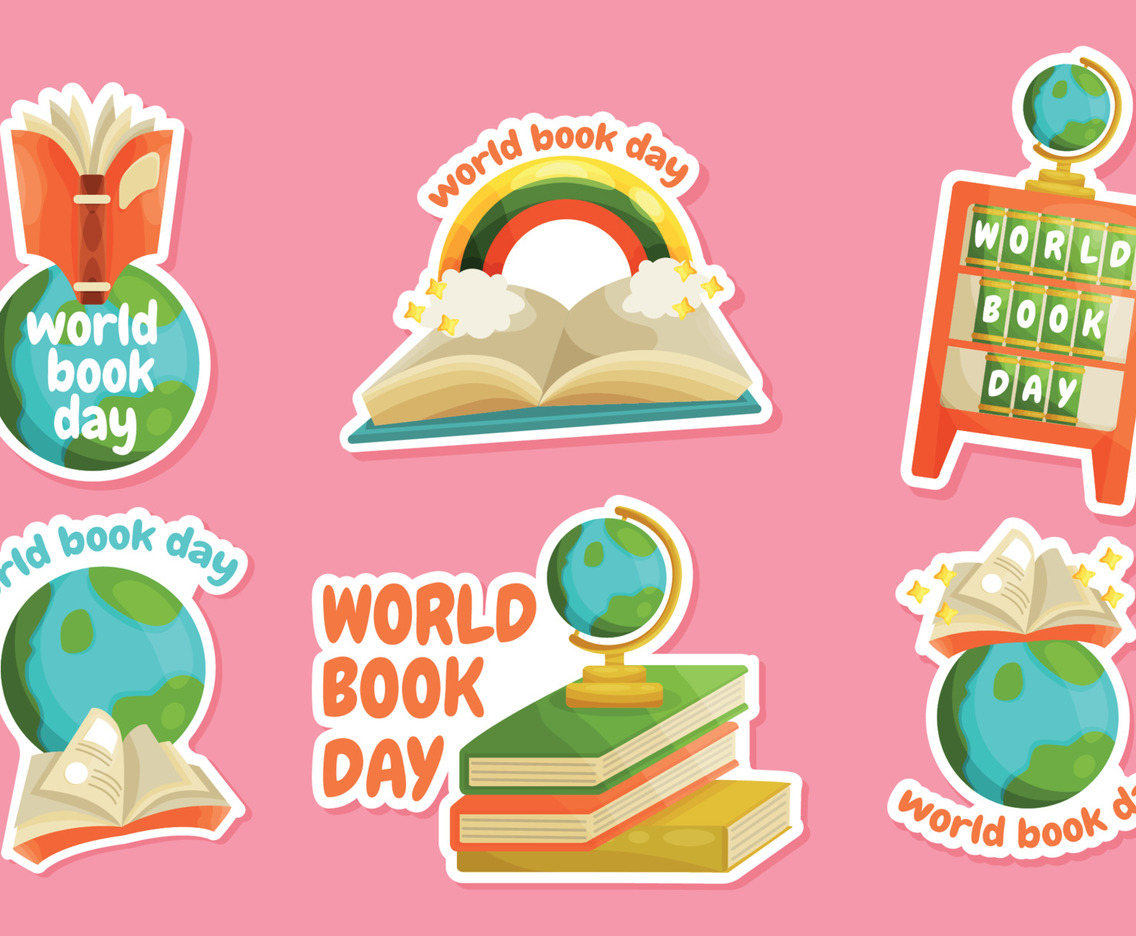 Cute World Book Day Sticker Set