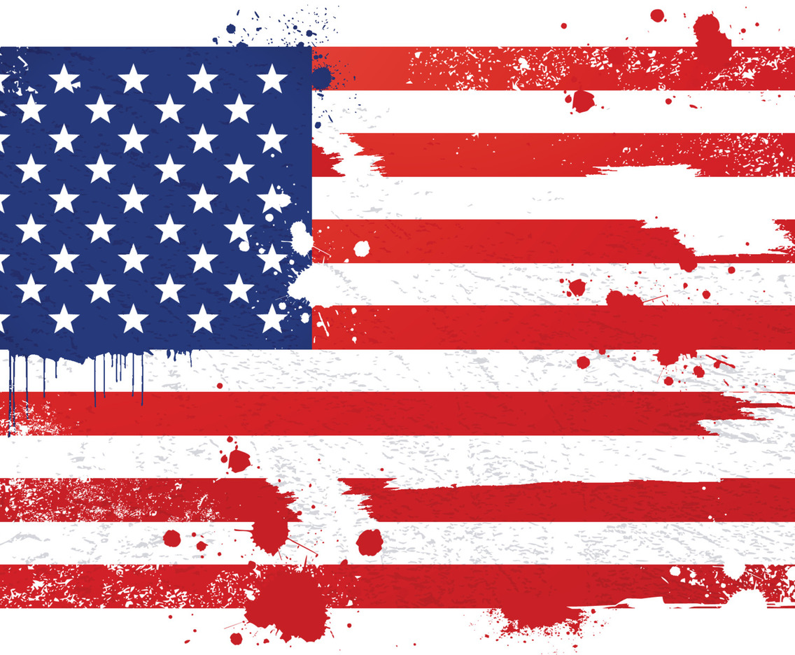 American Flag With Grunge Effect