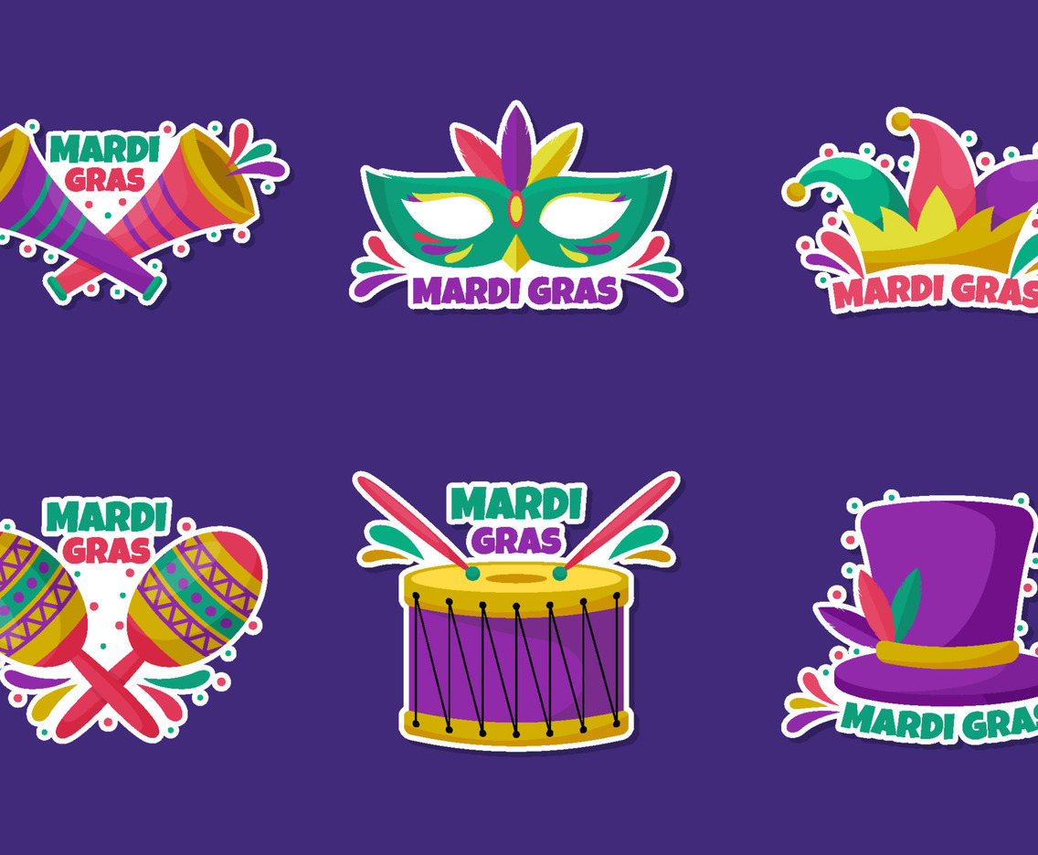 Mardi Gras Festivity Sticker Collection