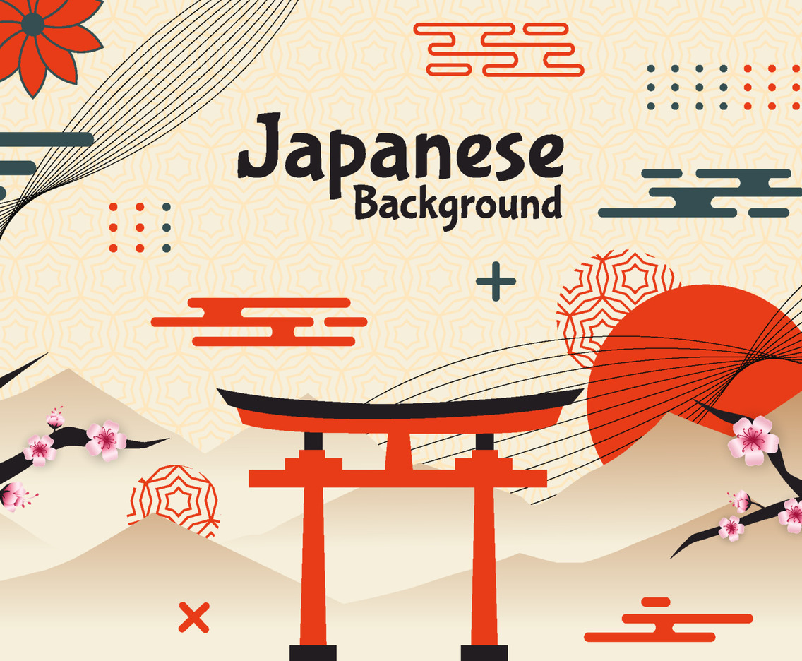 Background of Element Japanese Style Ornament