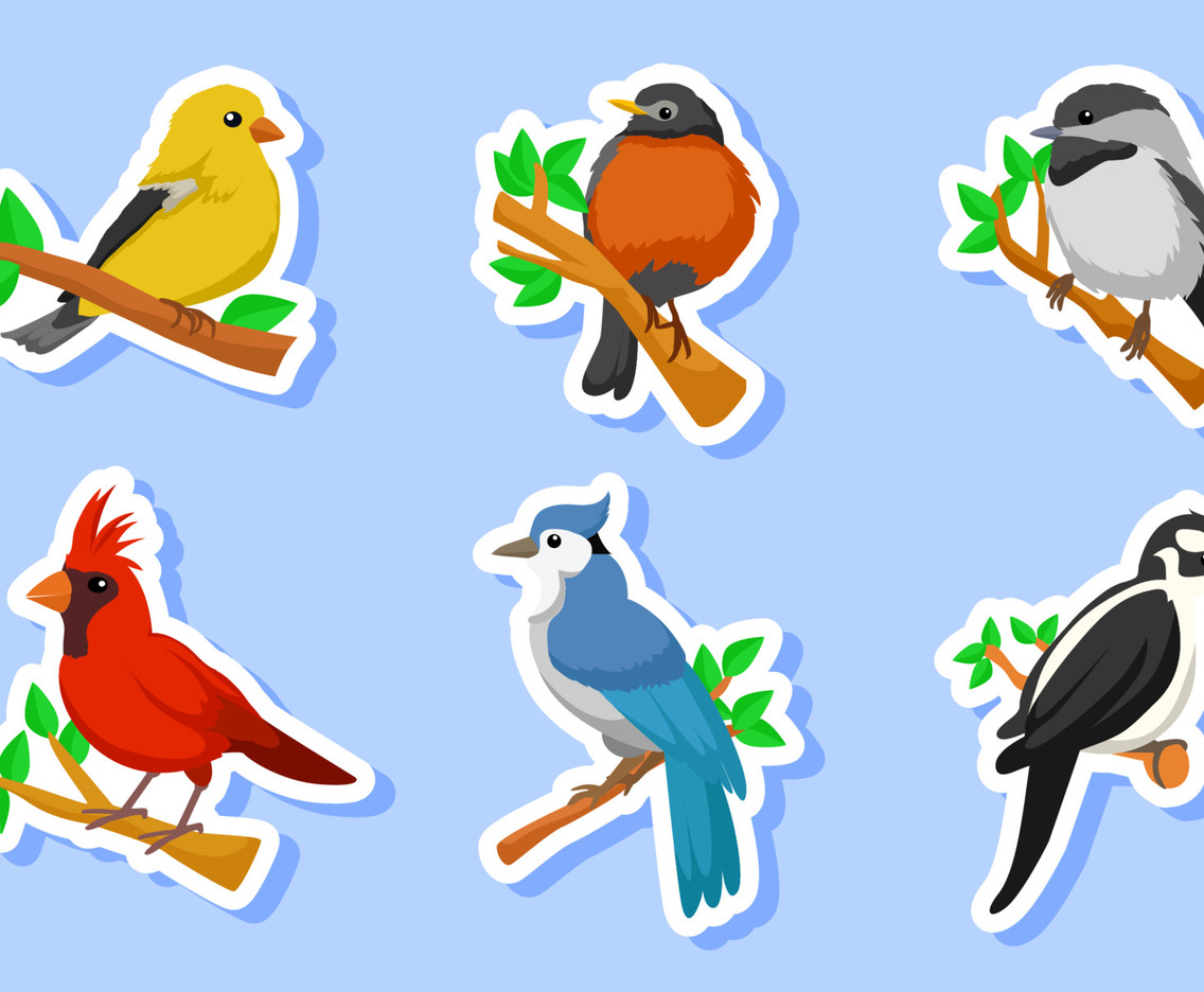 Spring Bird Sticker Set