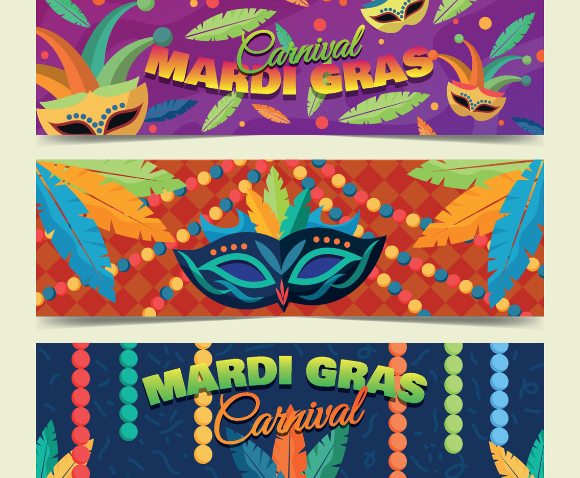 Mardi Gras Banner Set