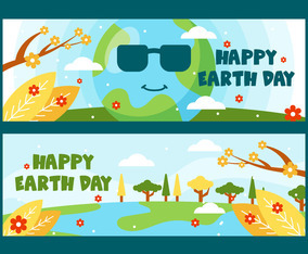 Flat Earth Day Banner Collection