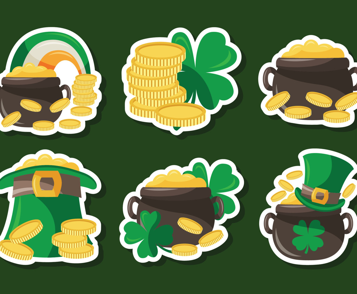 St Patrick's Day Pot of Gold Sticker Pack