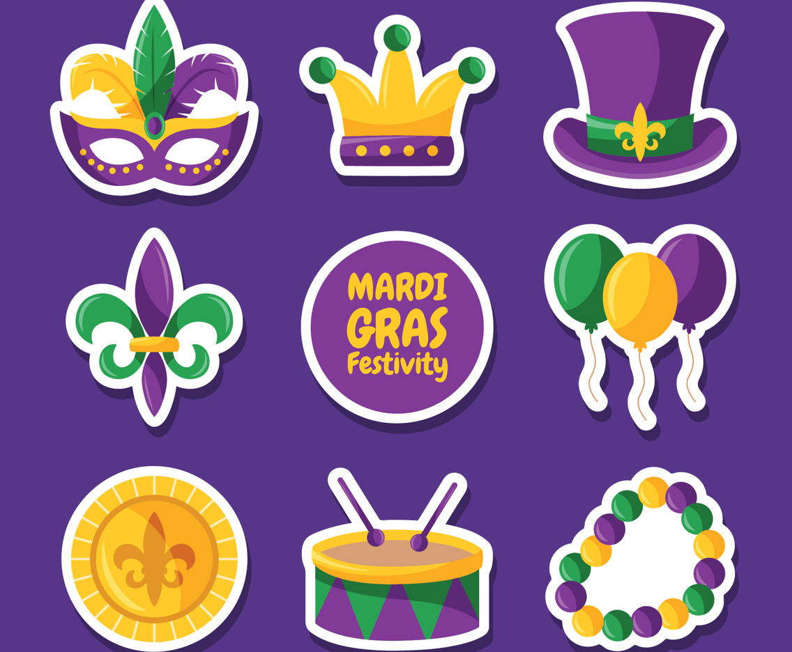 Mardi Gras Festivy Sticker Pack