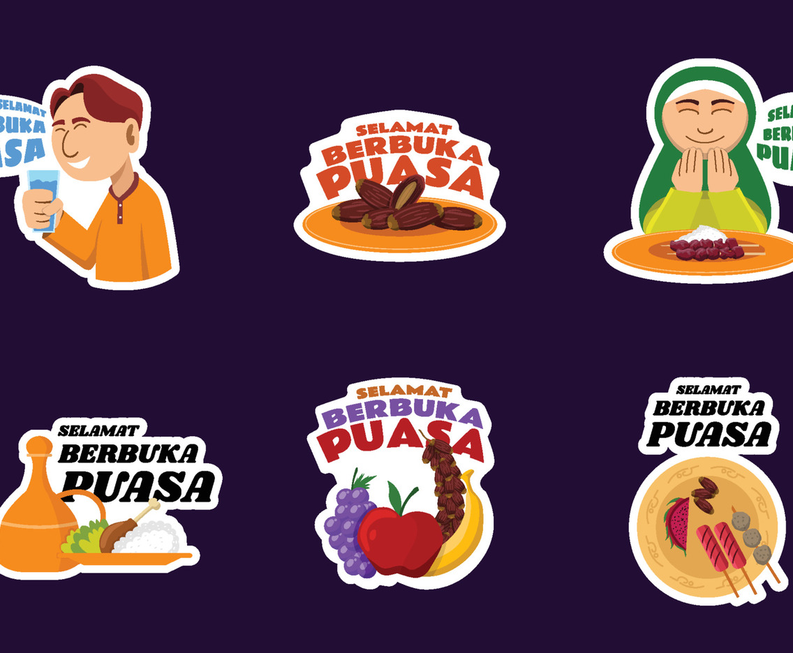 Sticker Set of Happy Iftar