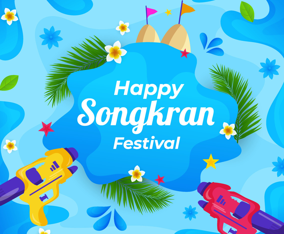 Background of Songkran Festival with Water Gun