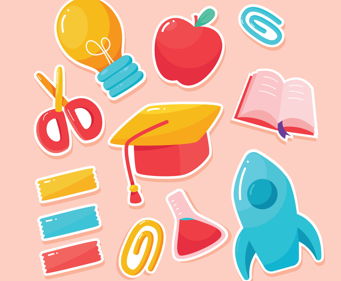 Set Of School Journal Sticker