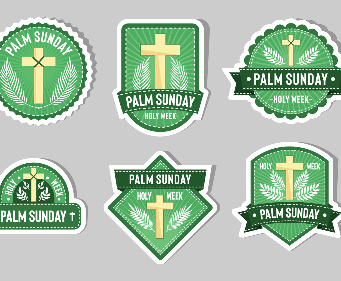 Happy Palm Sunday Label