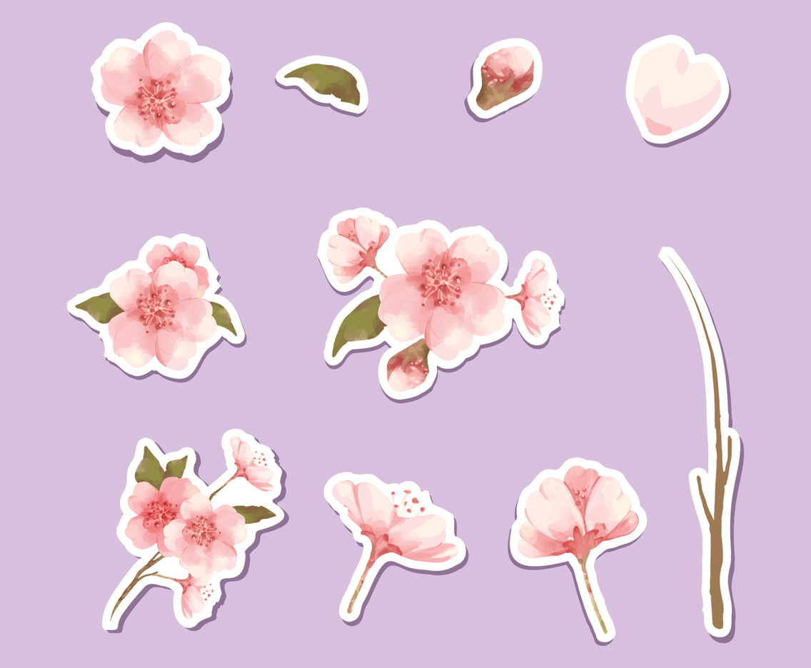 Beautiful Cherry Blossom Sticker Pack