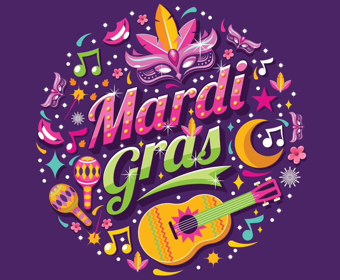 Mardi Gras Festival with Typography