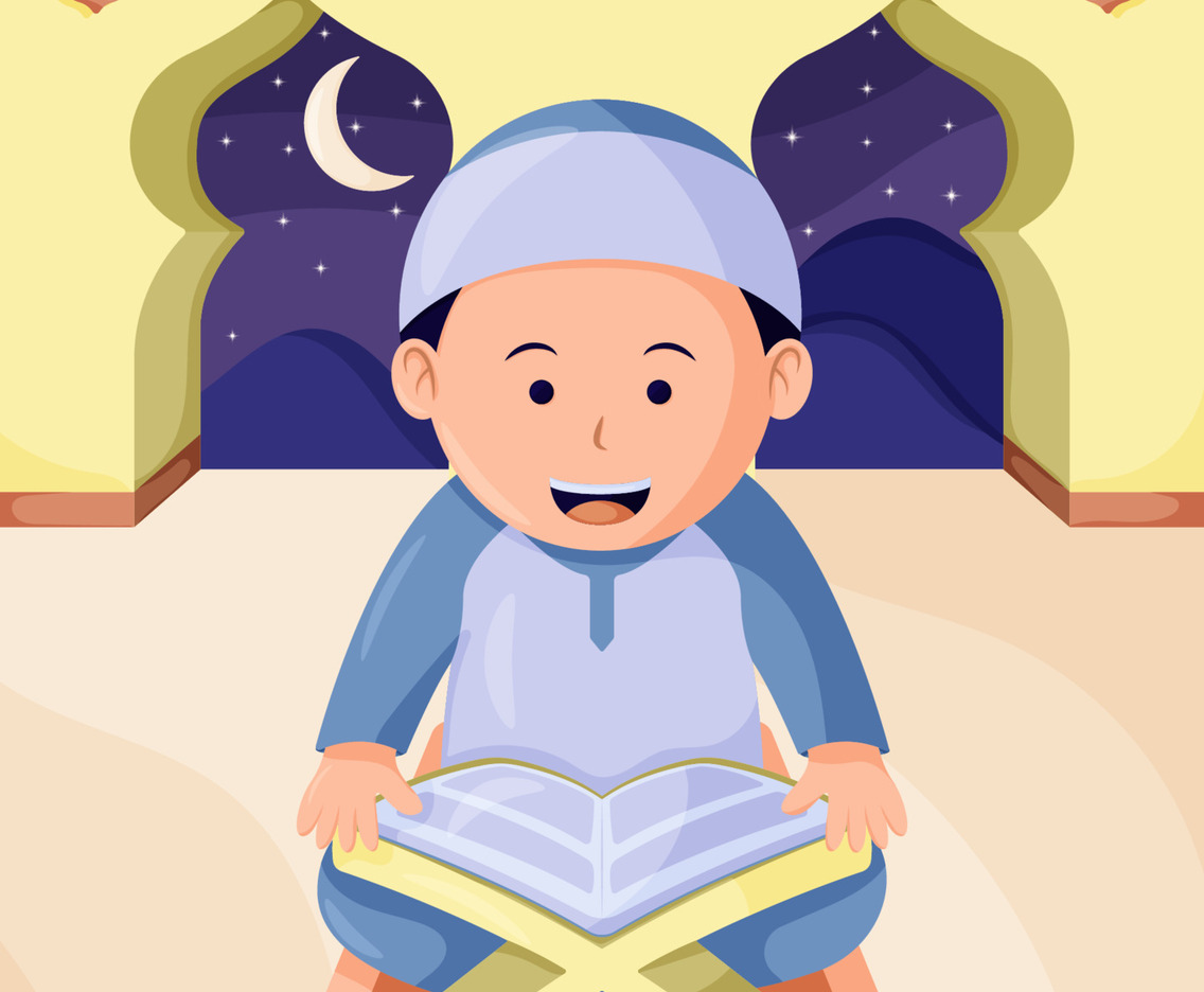 Muslim Man Reads the Qur'an in the Month of Fasting