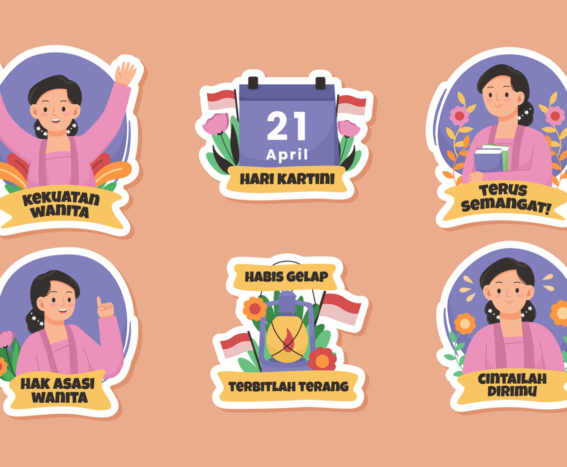 Set of Kartini Day Stickers