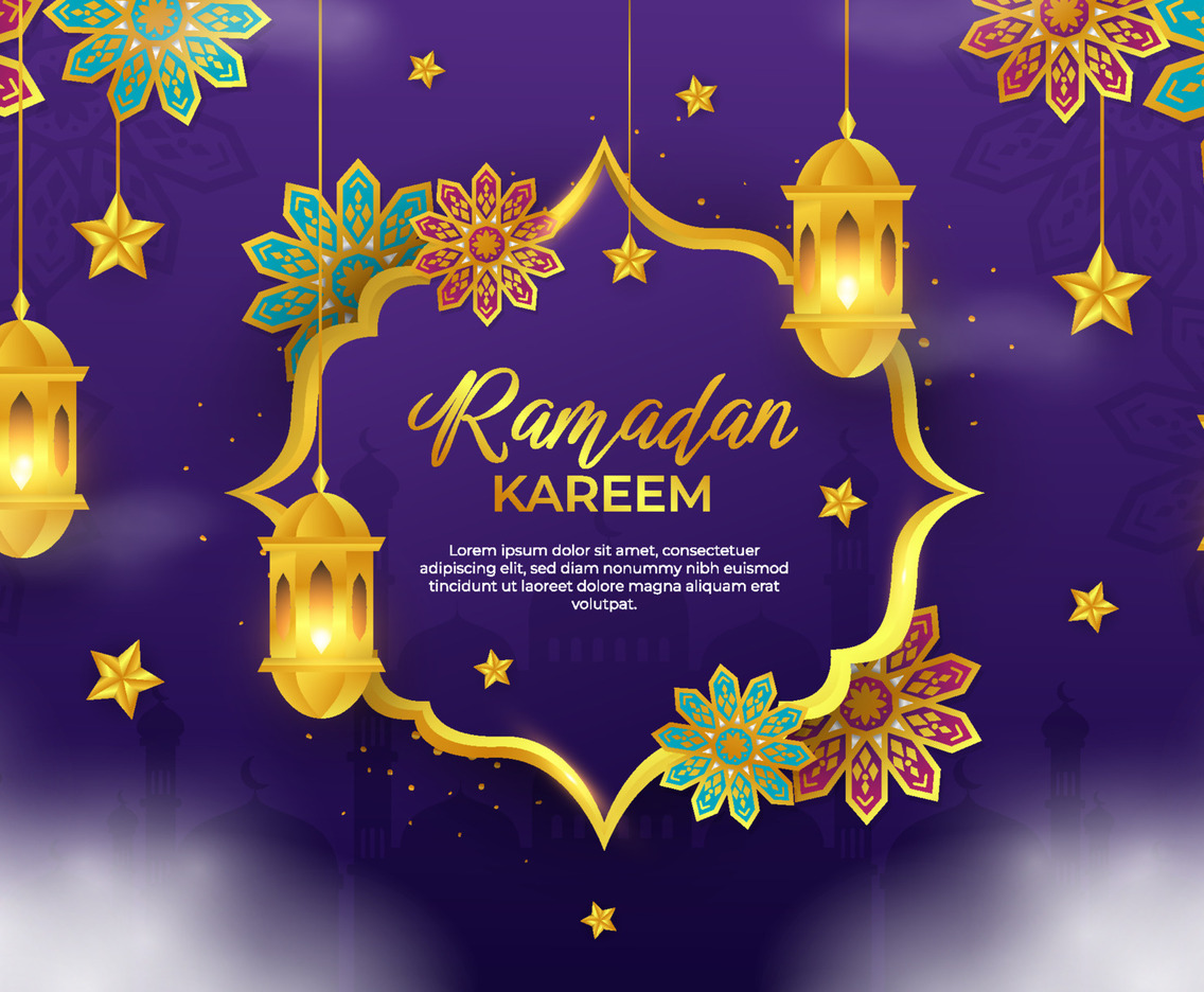 Background of Ramadan Month Gradient with Ornament