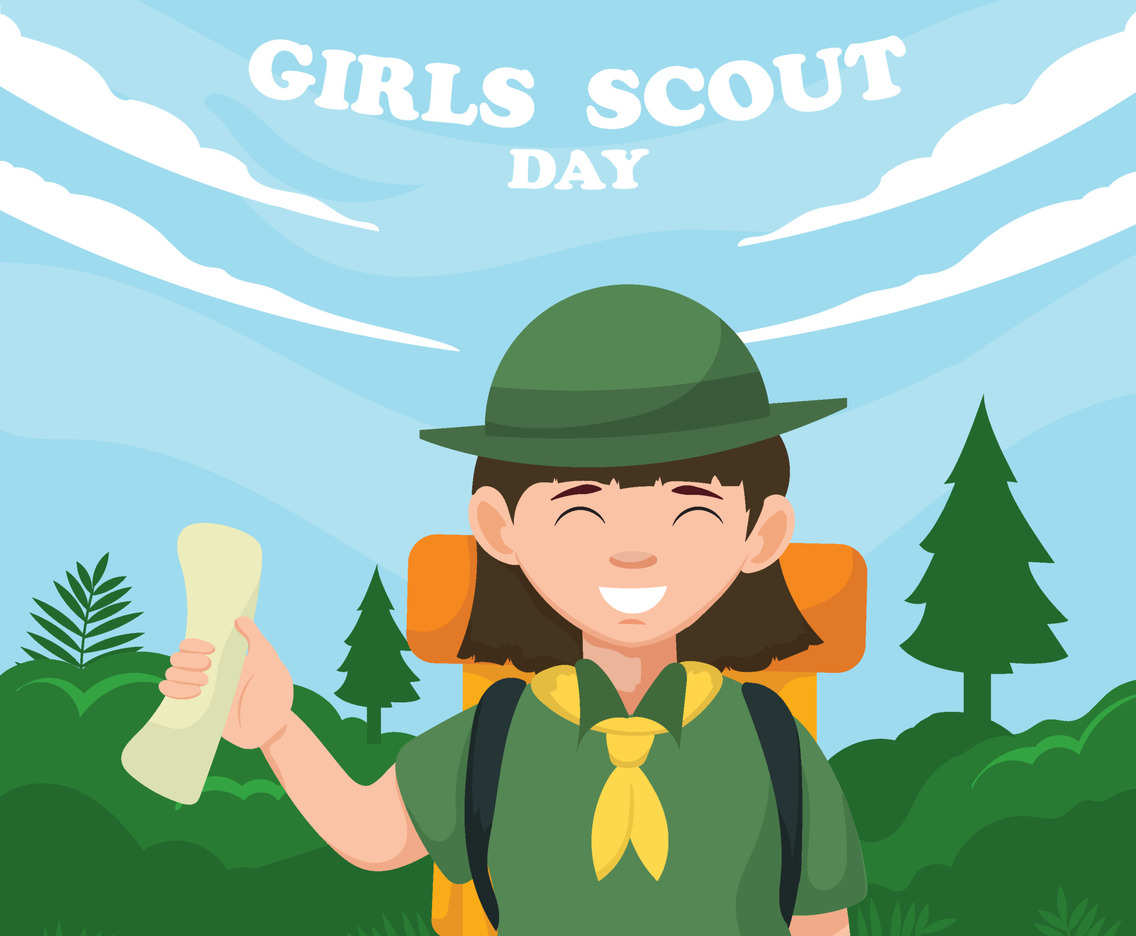 Girls Scout Day Concept