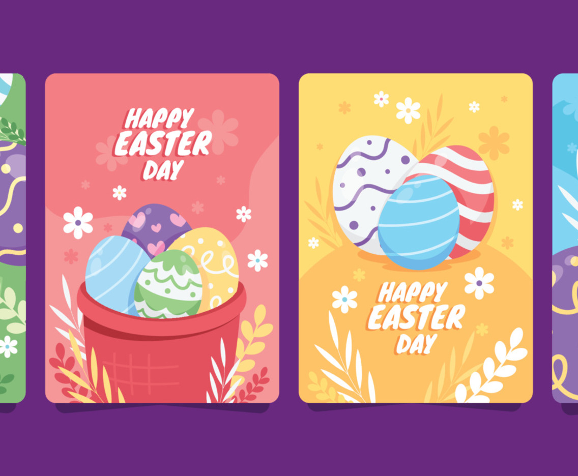 Happy Easter Day Greeting Card with Egg