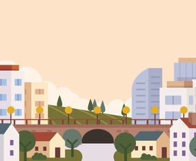 Cityscape Background With Building And House