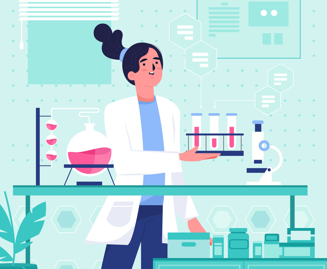 Lab Scientist Working On Beauty Formula Concept
