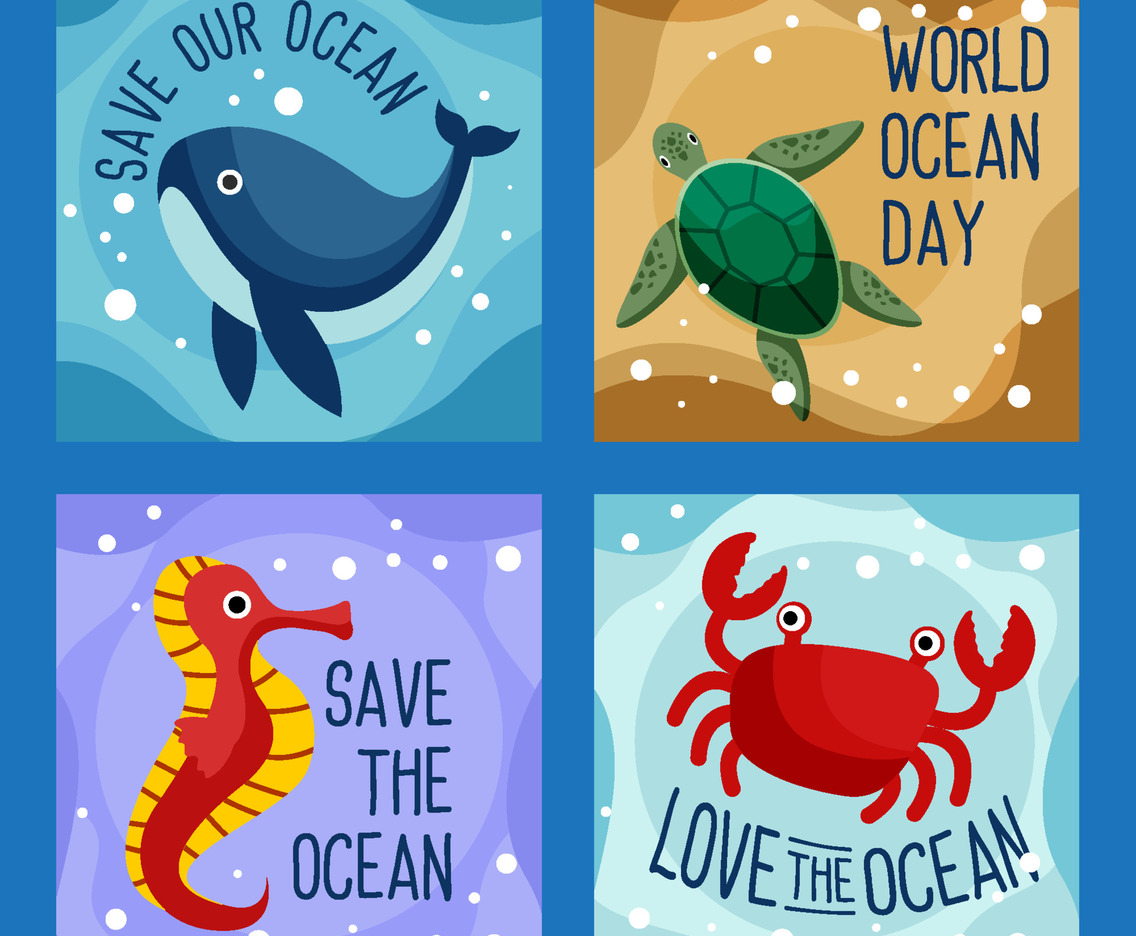 World Ocean Day Social Media Post Template
