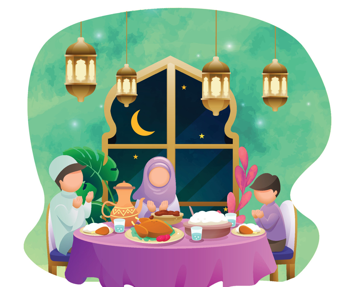 Iftar With Family in Ramadan Month Concept