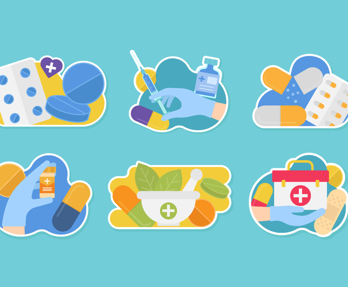 Medicines Modern Apothecaries Sticker Set
