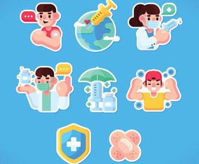 World Immunization Week Sticker Set