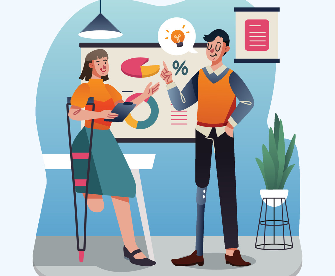 Two Business People with Disability