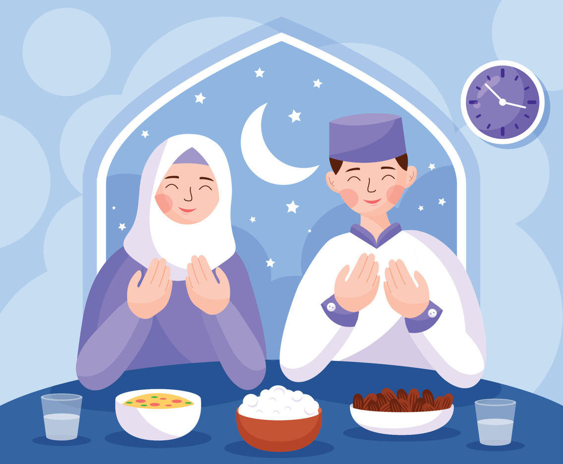 Couple Breaking teh Fast During Fasting Month