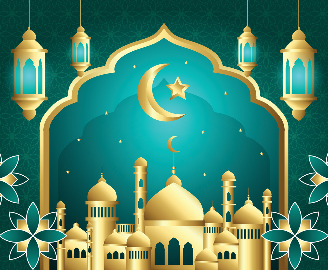 Islamic Mosque and Moon